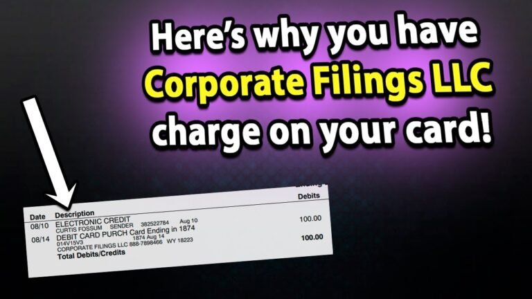 What Is Corporate Filings LLC Charge On Credit Card?